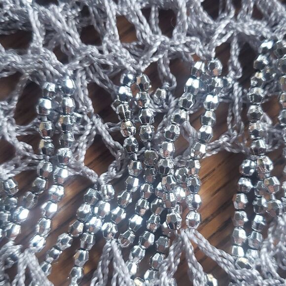 Shimmery Gray Poncho Summer Scarf One Size SW – Lightweight & Versatile - Picture 3 of 3